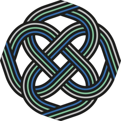 The Fidelis CPAs logo mark - a stylized celtic knot in black, yellow, green, and blue